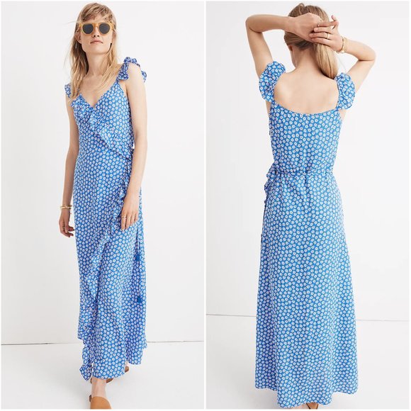 Madewell Ruffled Wrap Maxi Dress in Mini Daisy - Picture 1 of 5